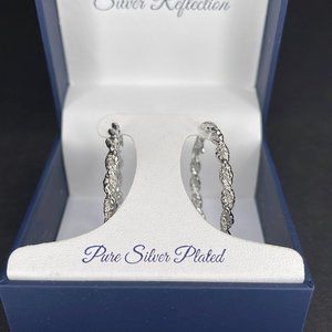 Silver Reflections Silver Spiral Hoop Earrings